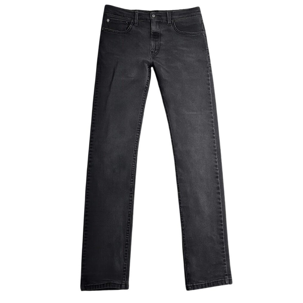 Levis 502 Regular Taper Jeans Mens 34x32 Washed Black Denim Western. 1095